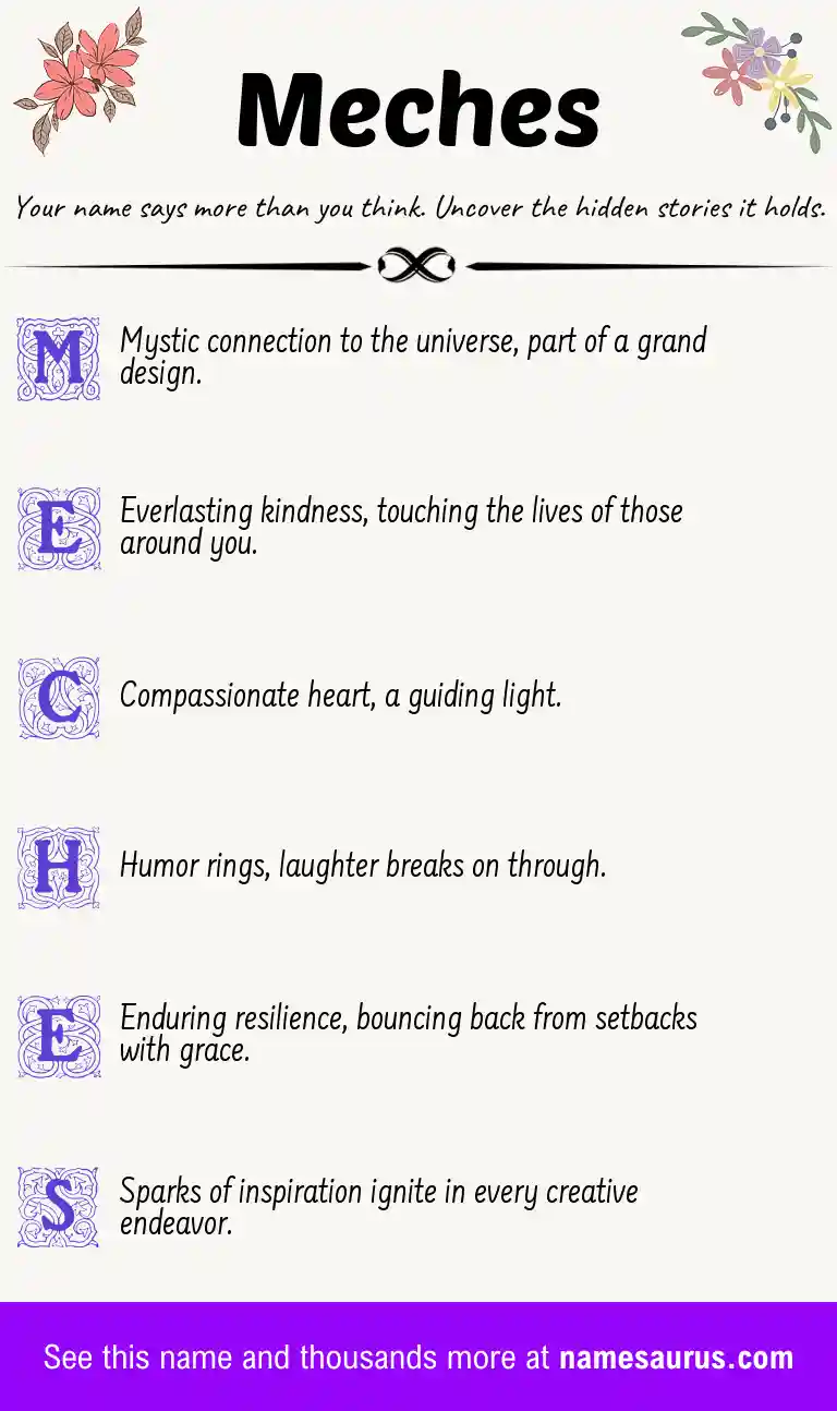 Acrostic poem about Meches.