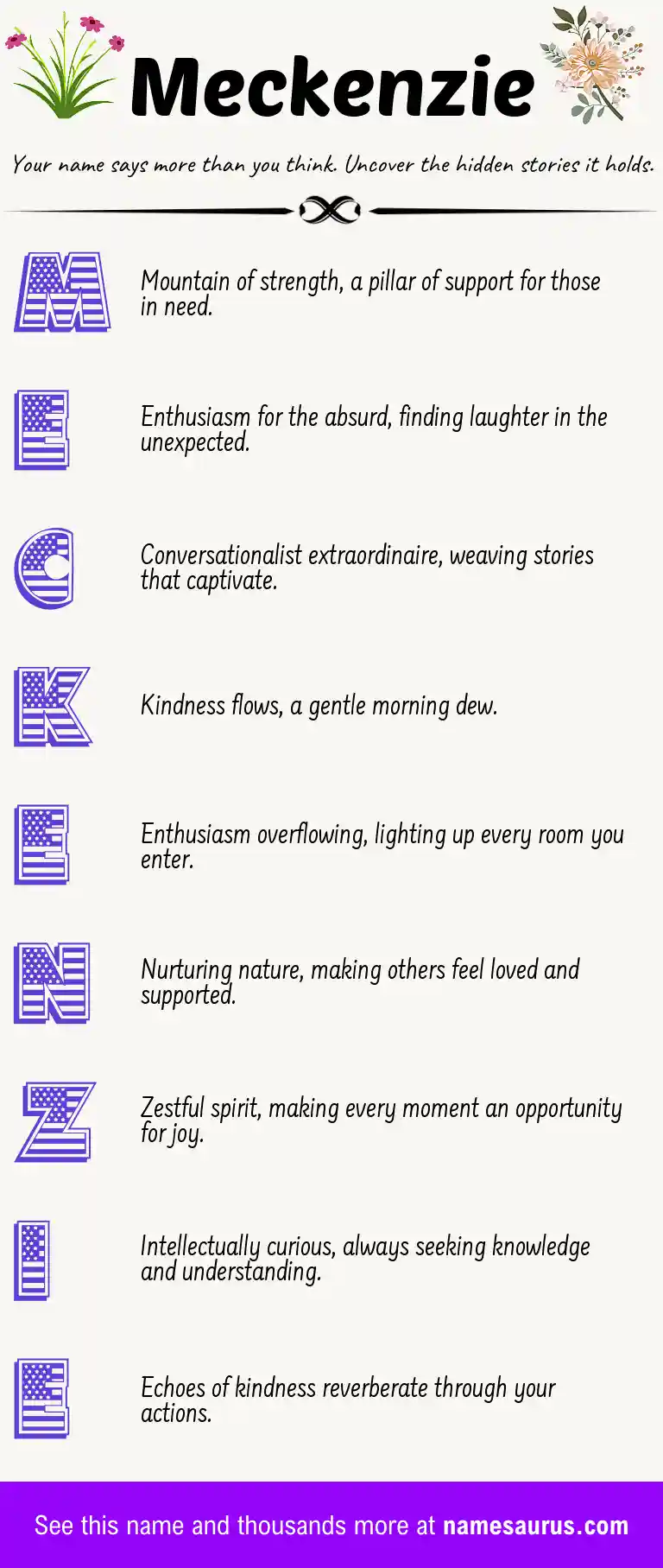 Acrostic poem about Meckenzie.