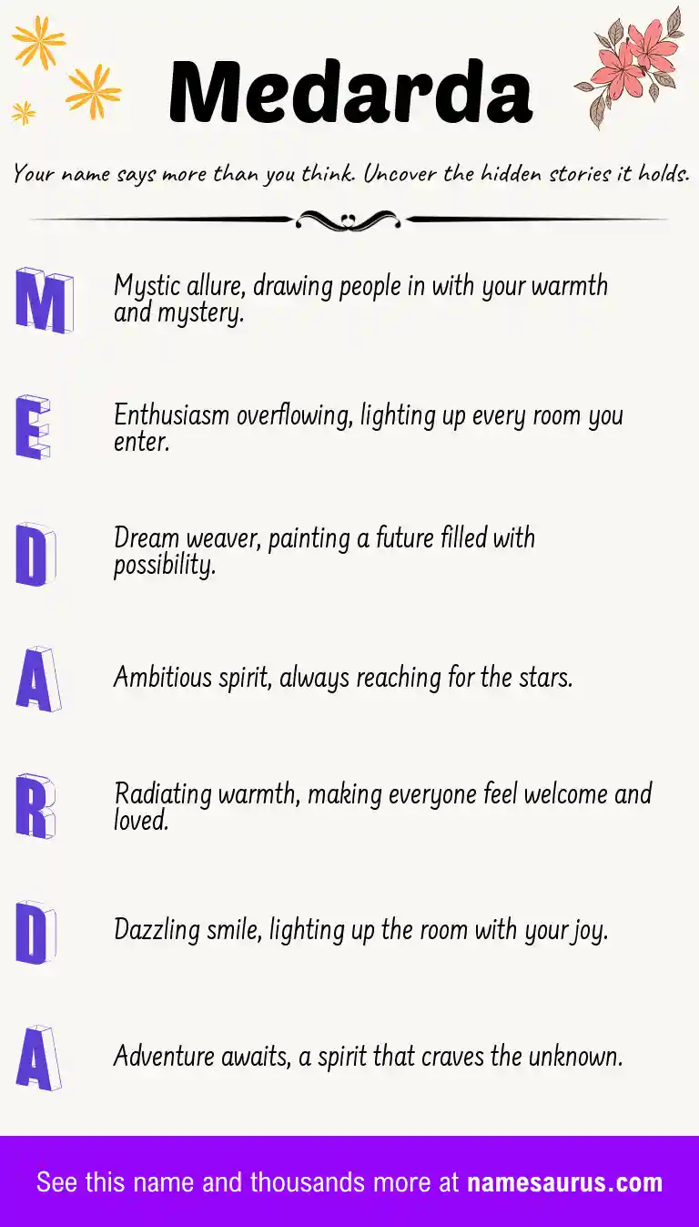 Acrostic poem about Medarda.