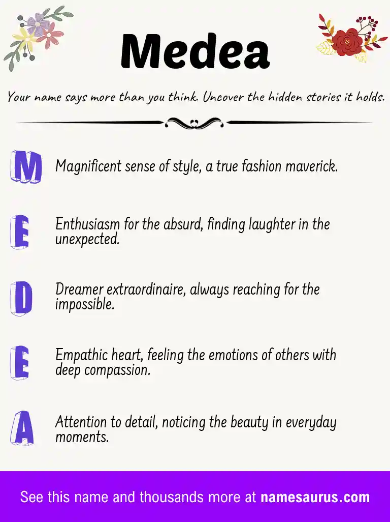 Acrostic poem about Medea.