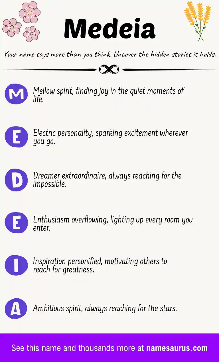 Acrostic poem about Medeia.