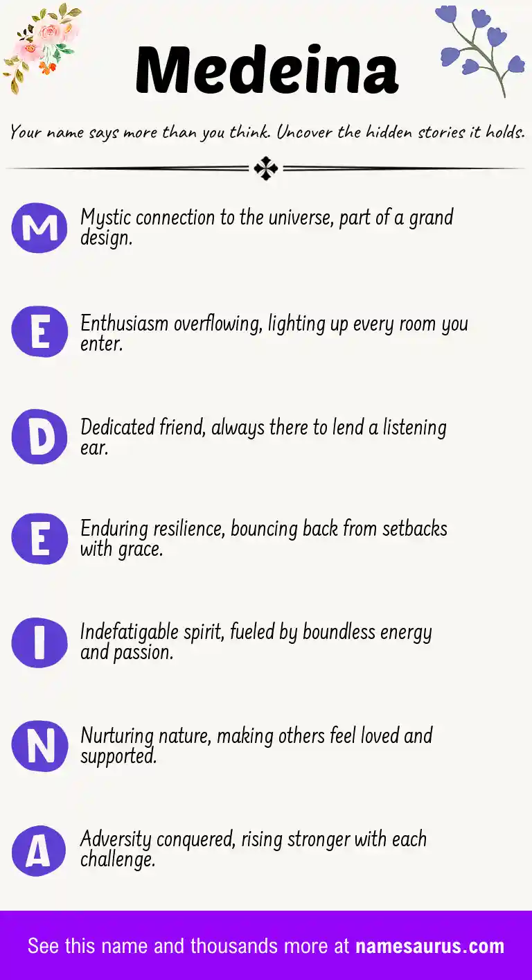 Acrostic poem about Medeina.