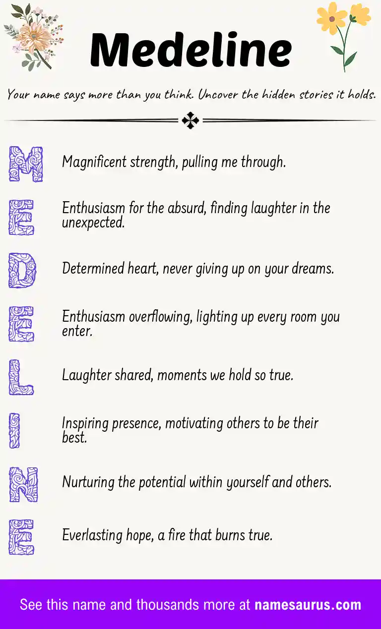 Acrostic poem about Medeline.