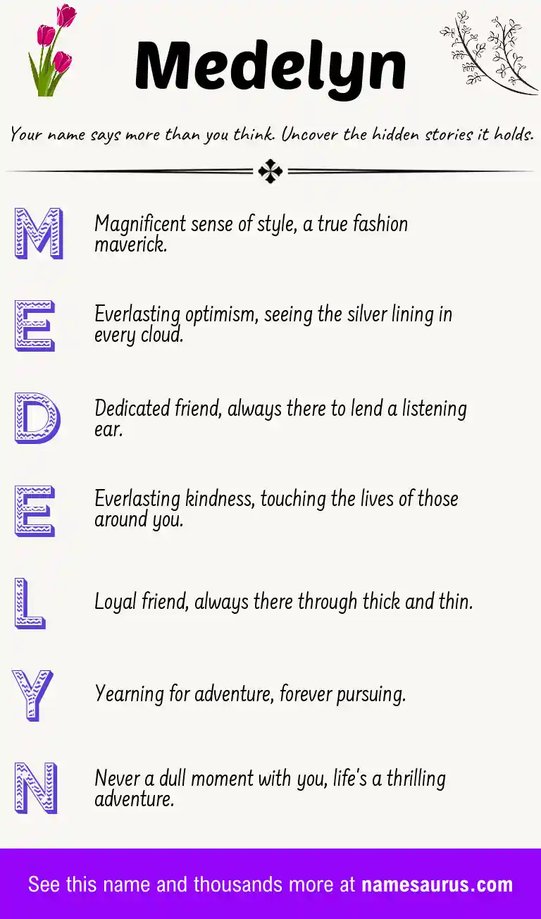 Acrostic poem about Medelyn.