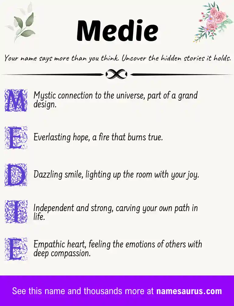 Acrostic poem about Medie.