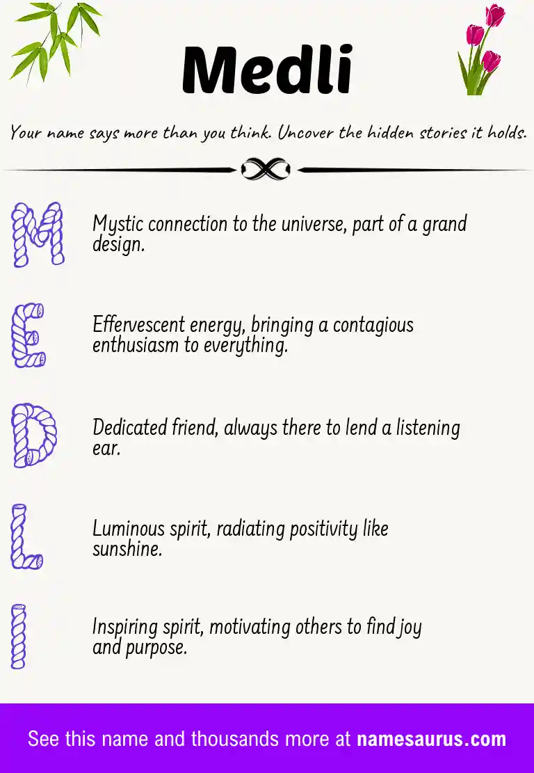 Acrostic poem about Medli.