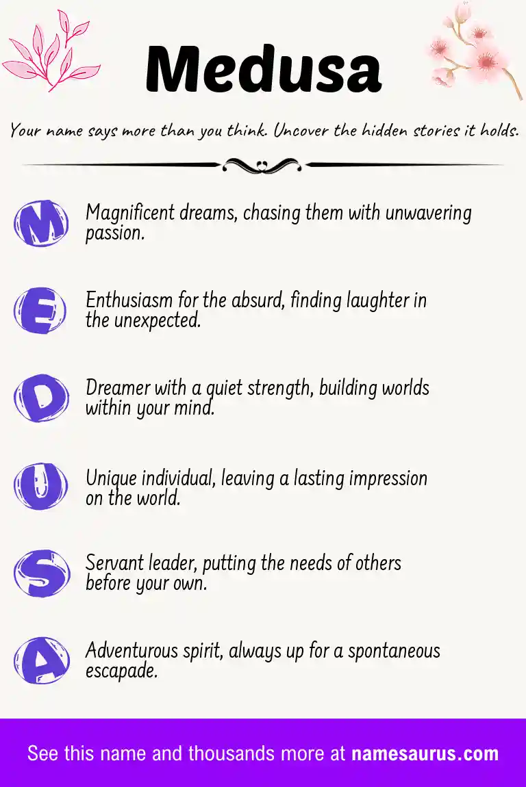 Acrostic poem about Medusa.