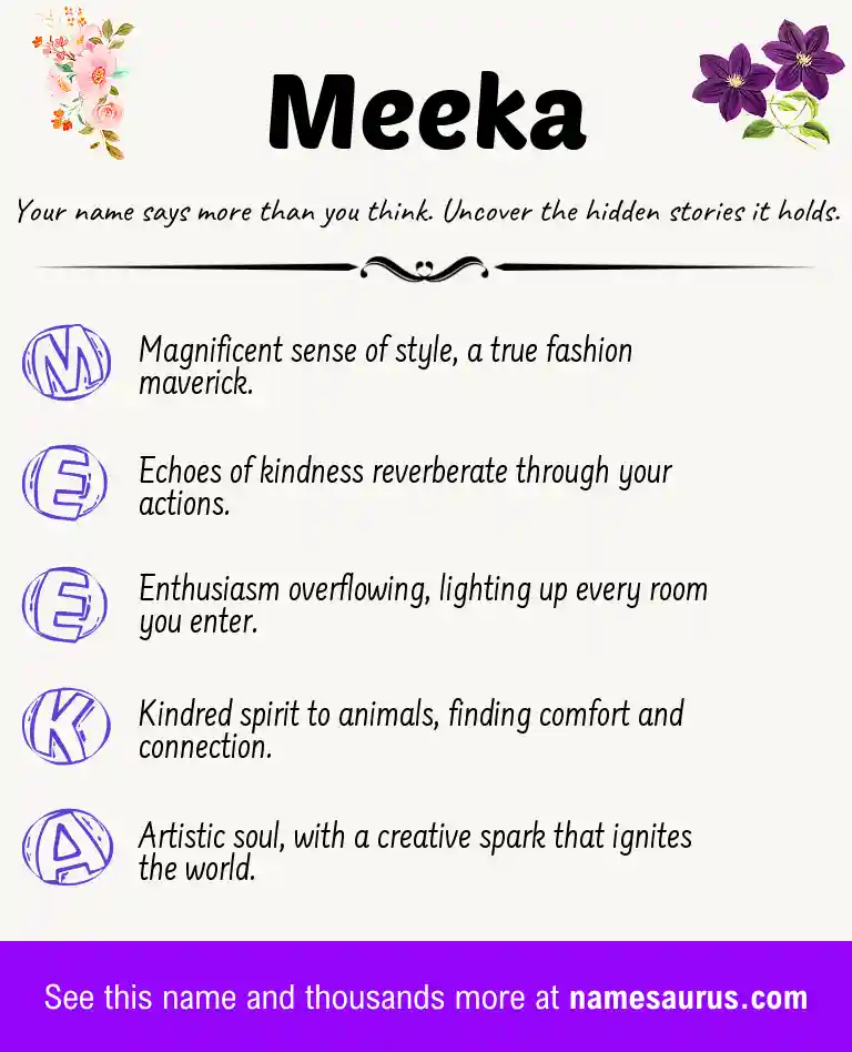 Acrostic poem about Meeka.
