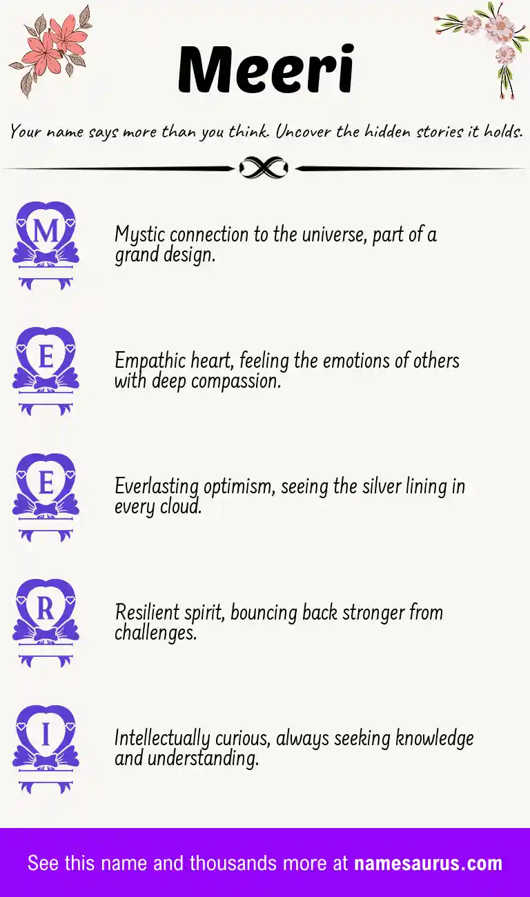 Acrostic poem about Meeri.