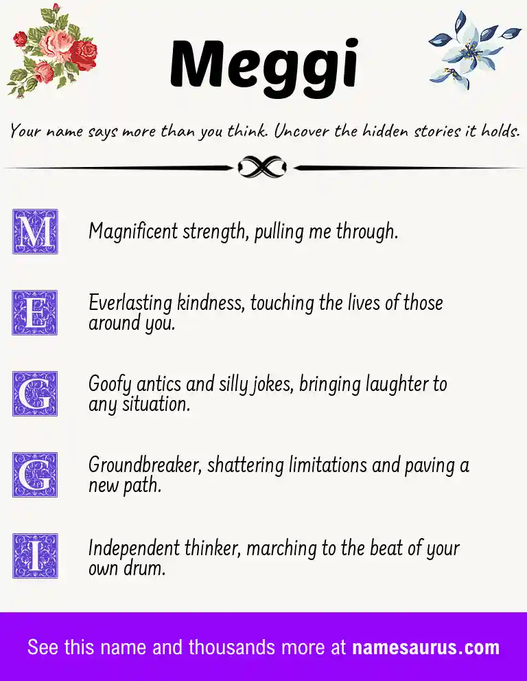 Acrostic poem about Meggi.