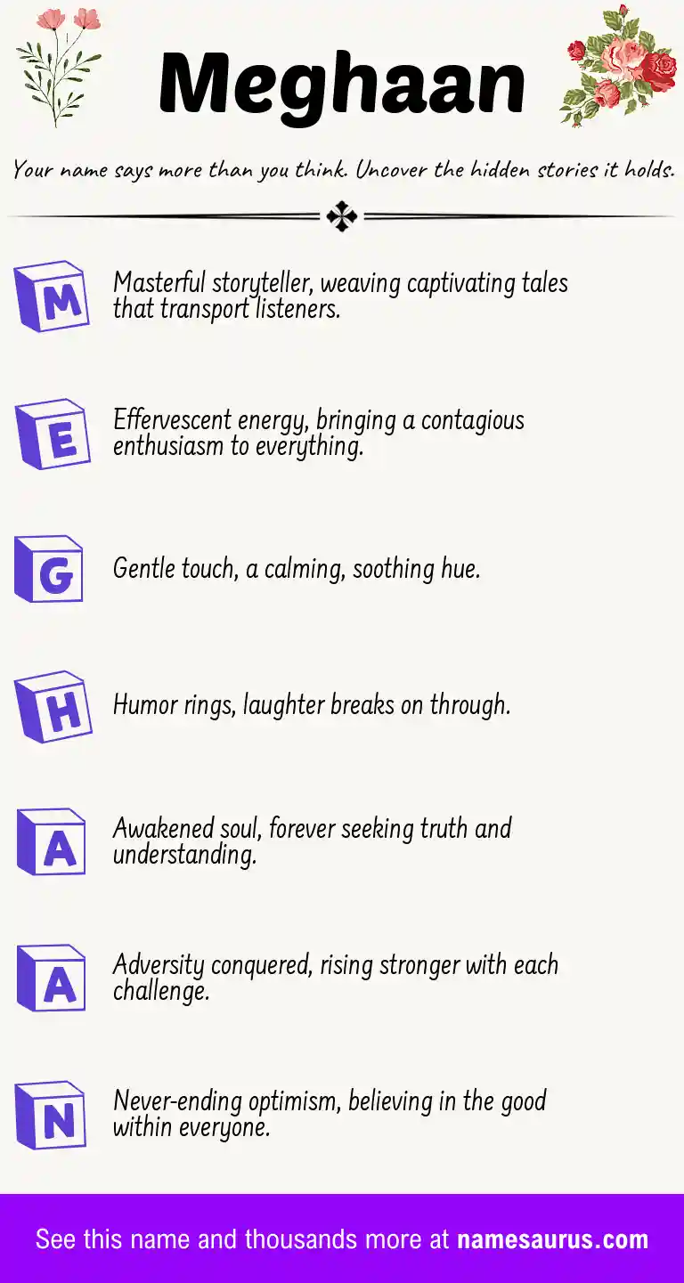 Acrostic poem about Meghaan.
