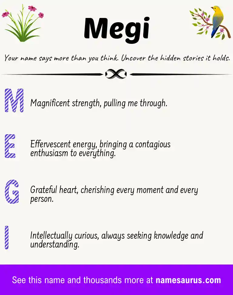 Acrostic poem about Megi.