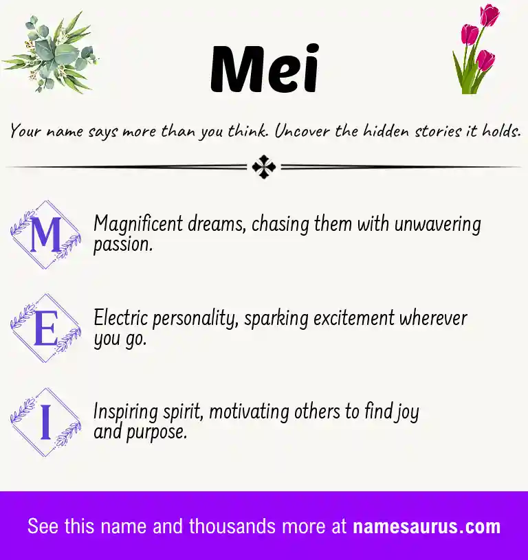 Acrostic poem about Mei.