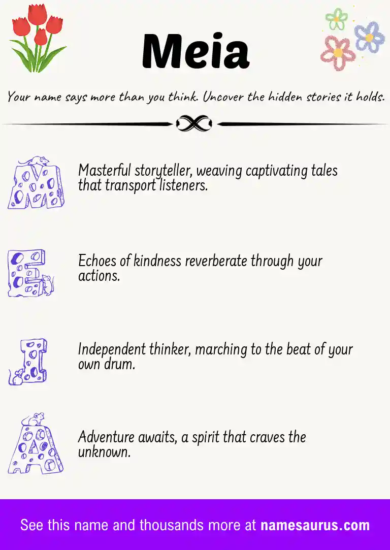 Acrostic poem about Meia.