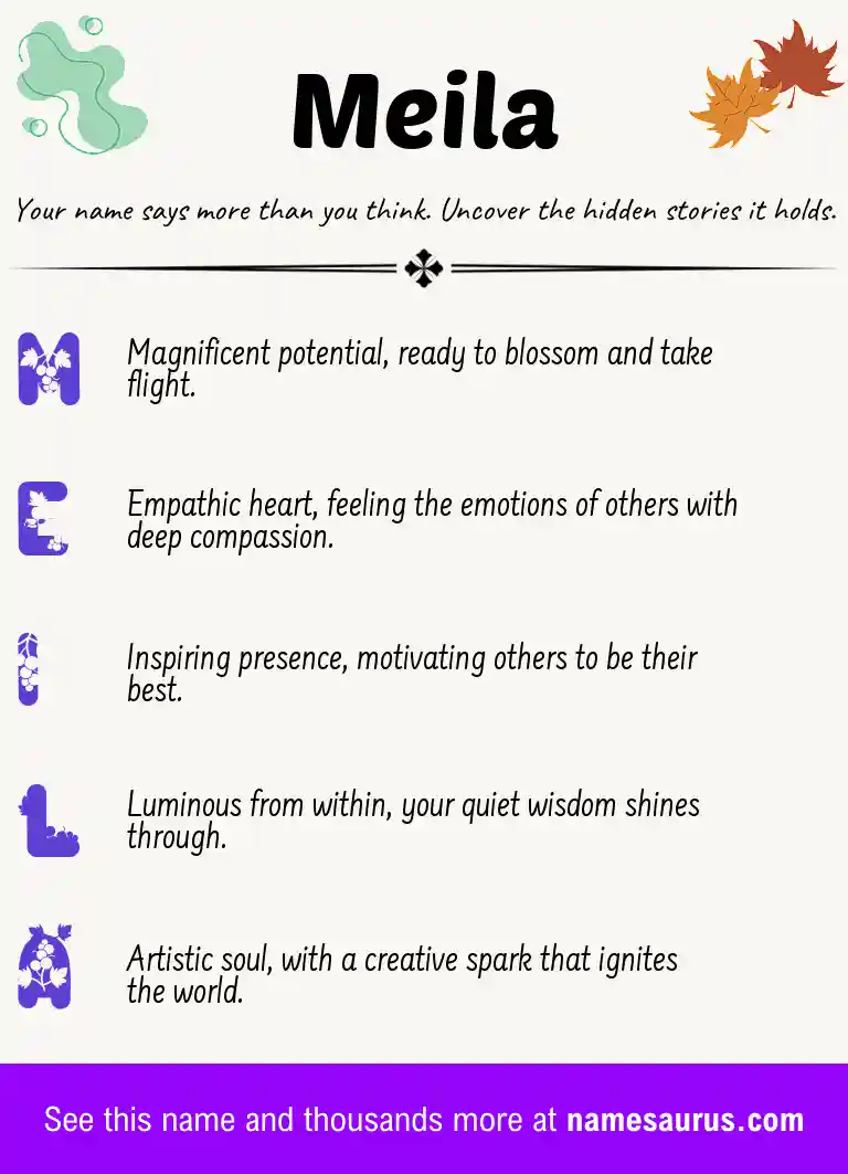 Acrostic poem about Meila.