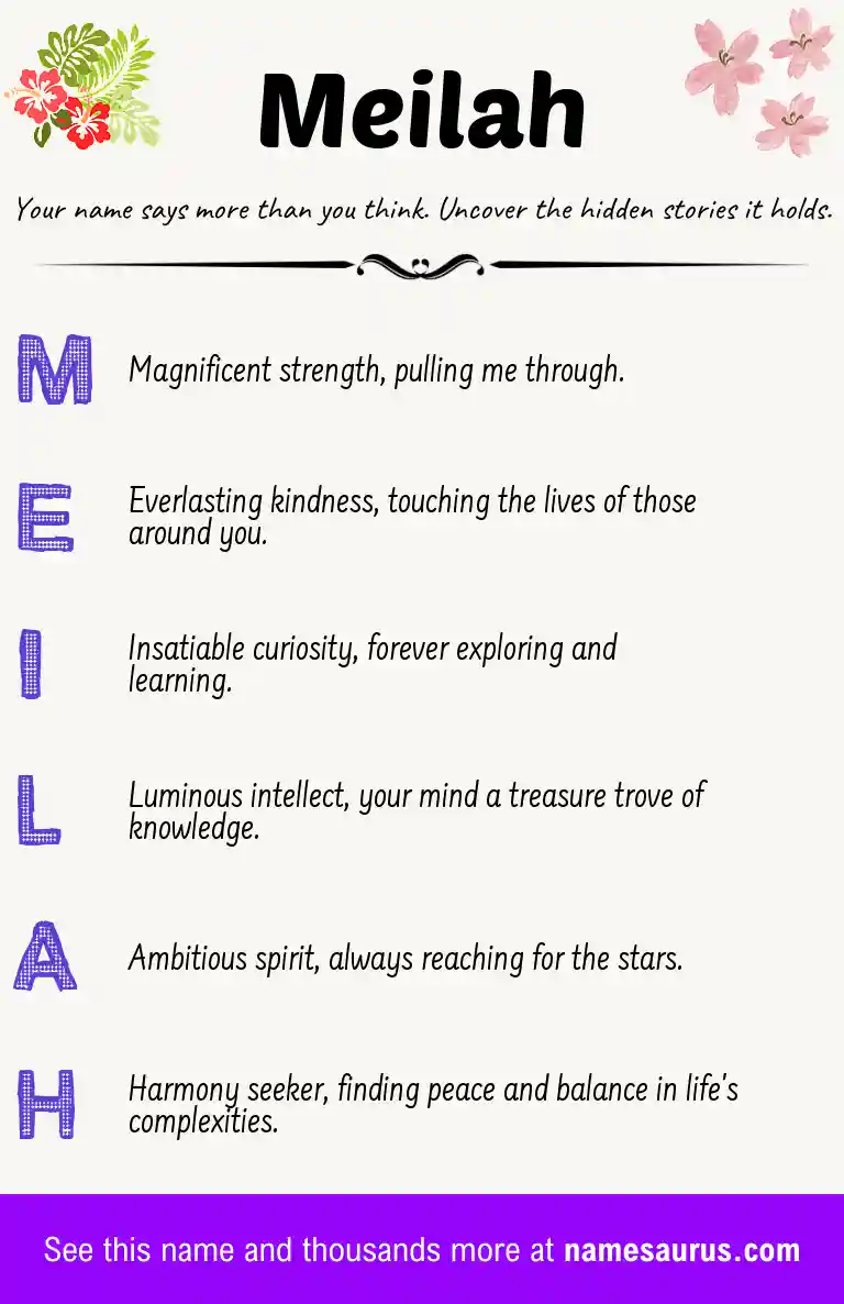 Acrostic poem about Meilah.