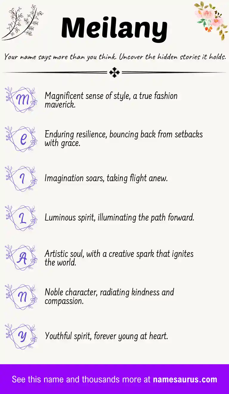 Acrostic poem about Meilany.