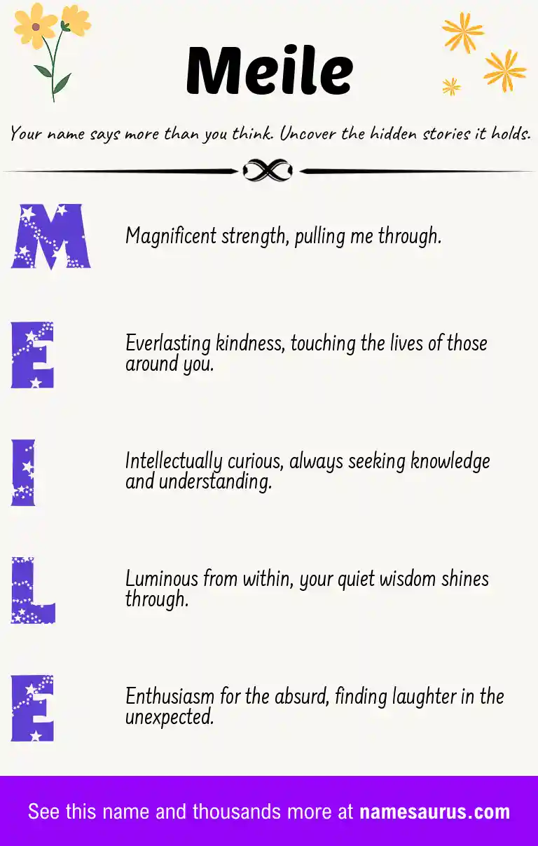 Acrostic poem about Meile.