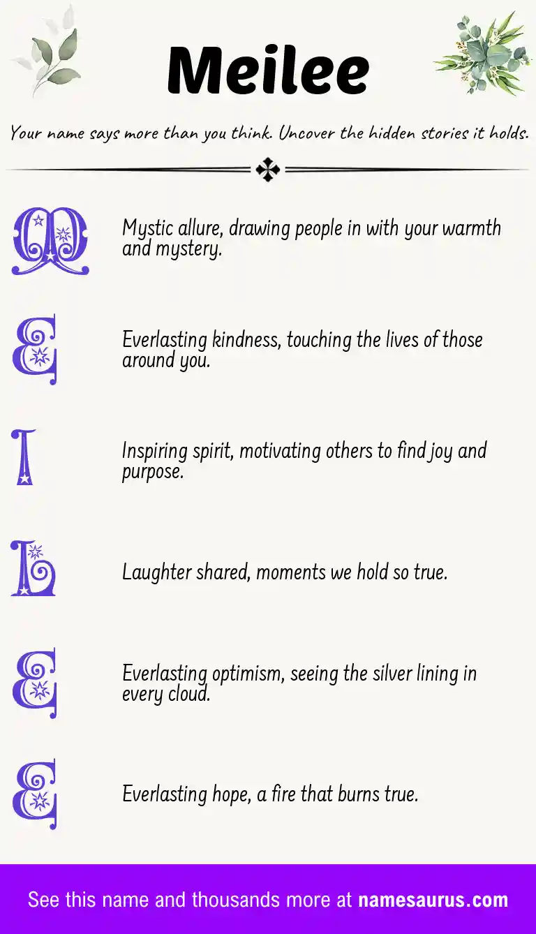Acrostic poem about Meilee.