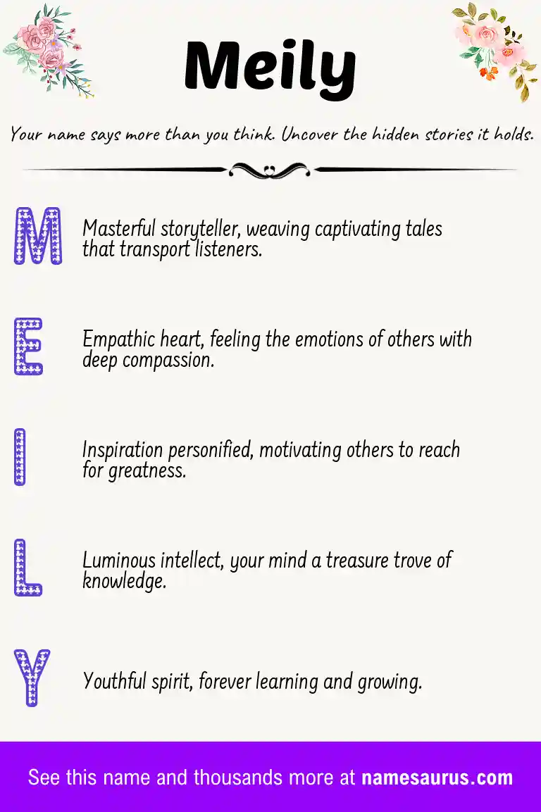 Acrostic poem about Meily.
