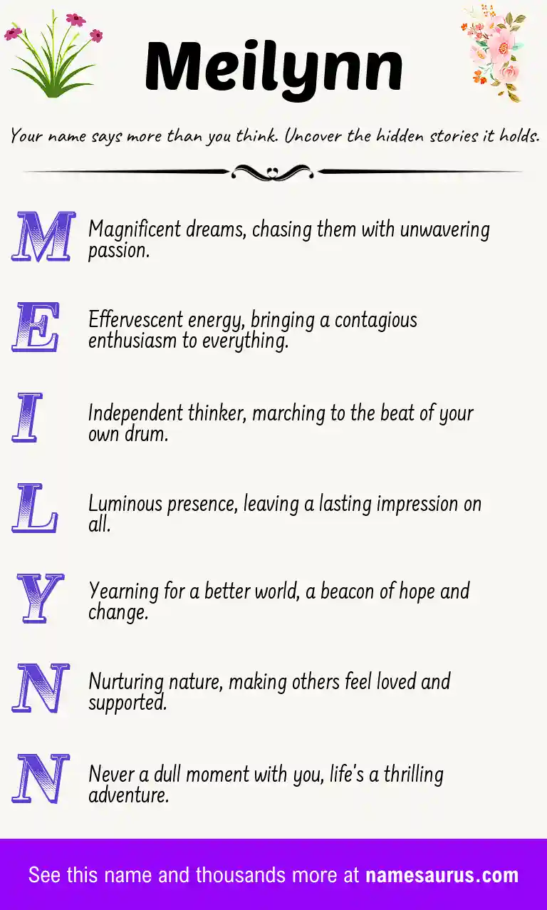 Acrostic poem about Meilynn.