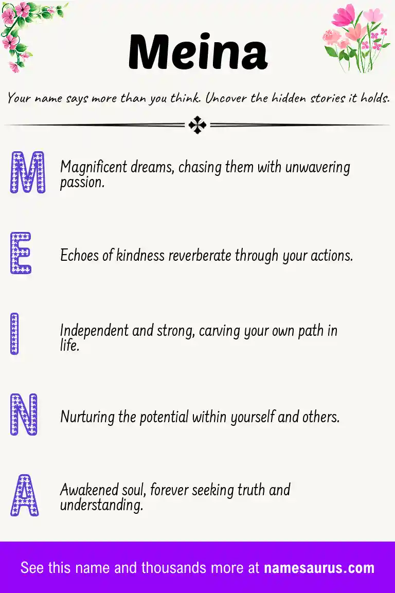 Acrostic poem about Meina.