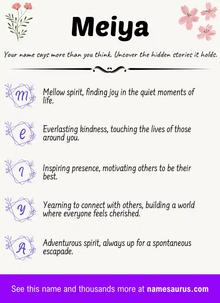 Acrostic poem about Meiya.
