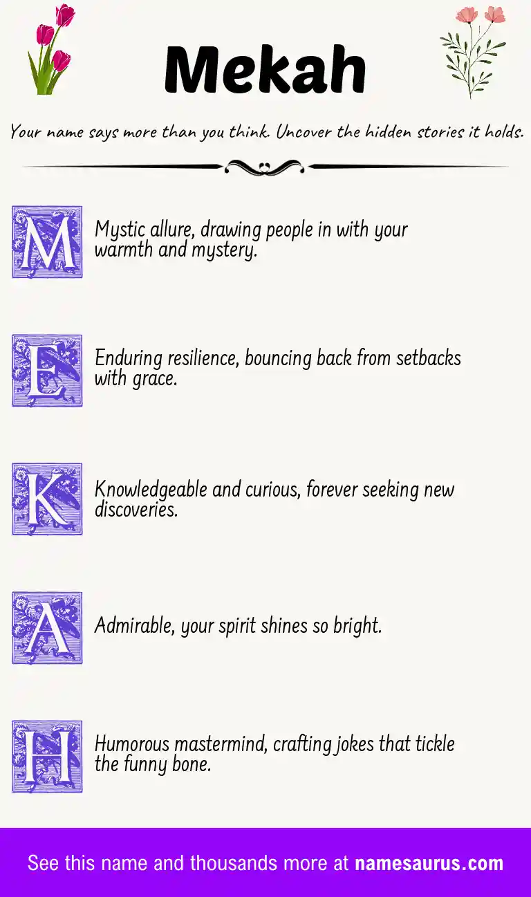 Acrostic poem about Mekah.