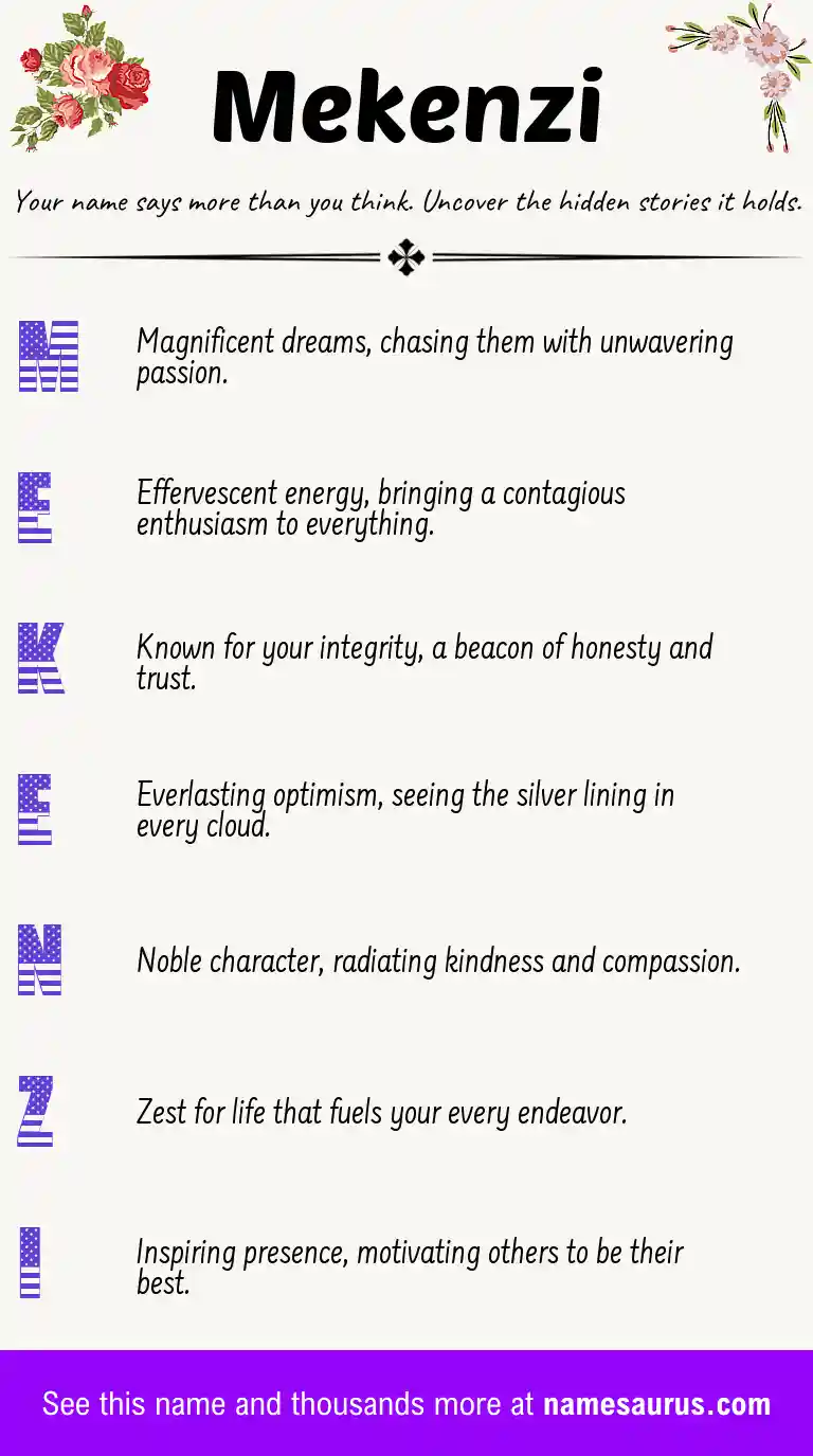 Acrostic poem about Mekenzi.