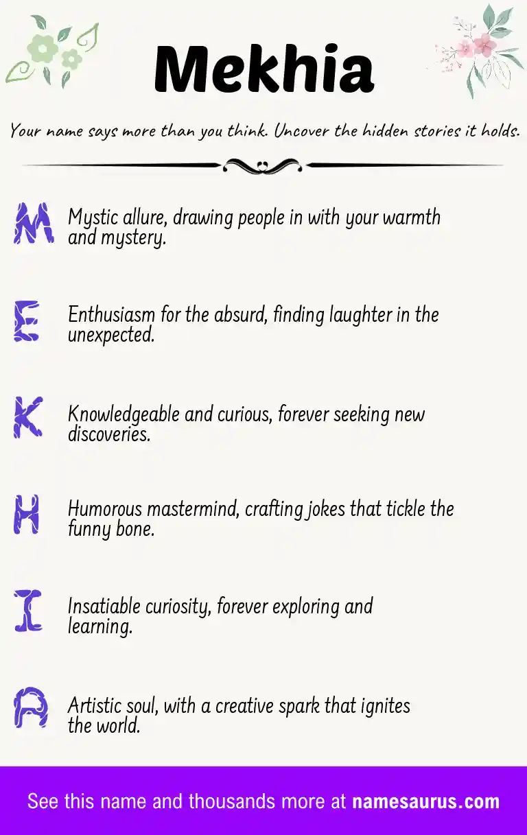 Acrostic poem about Mekhia.