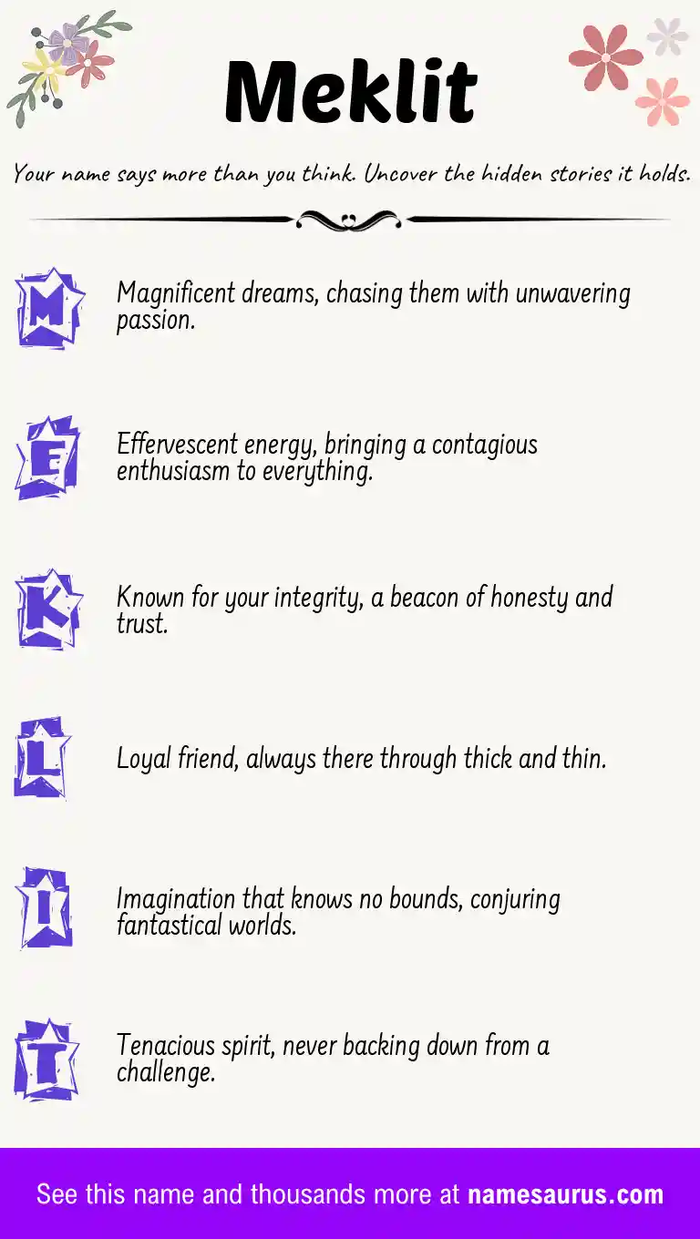Acrostic poem about Meklit.