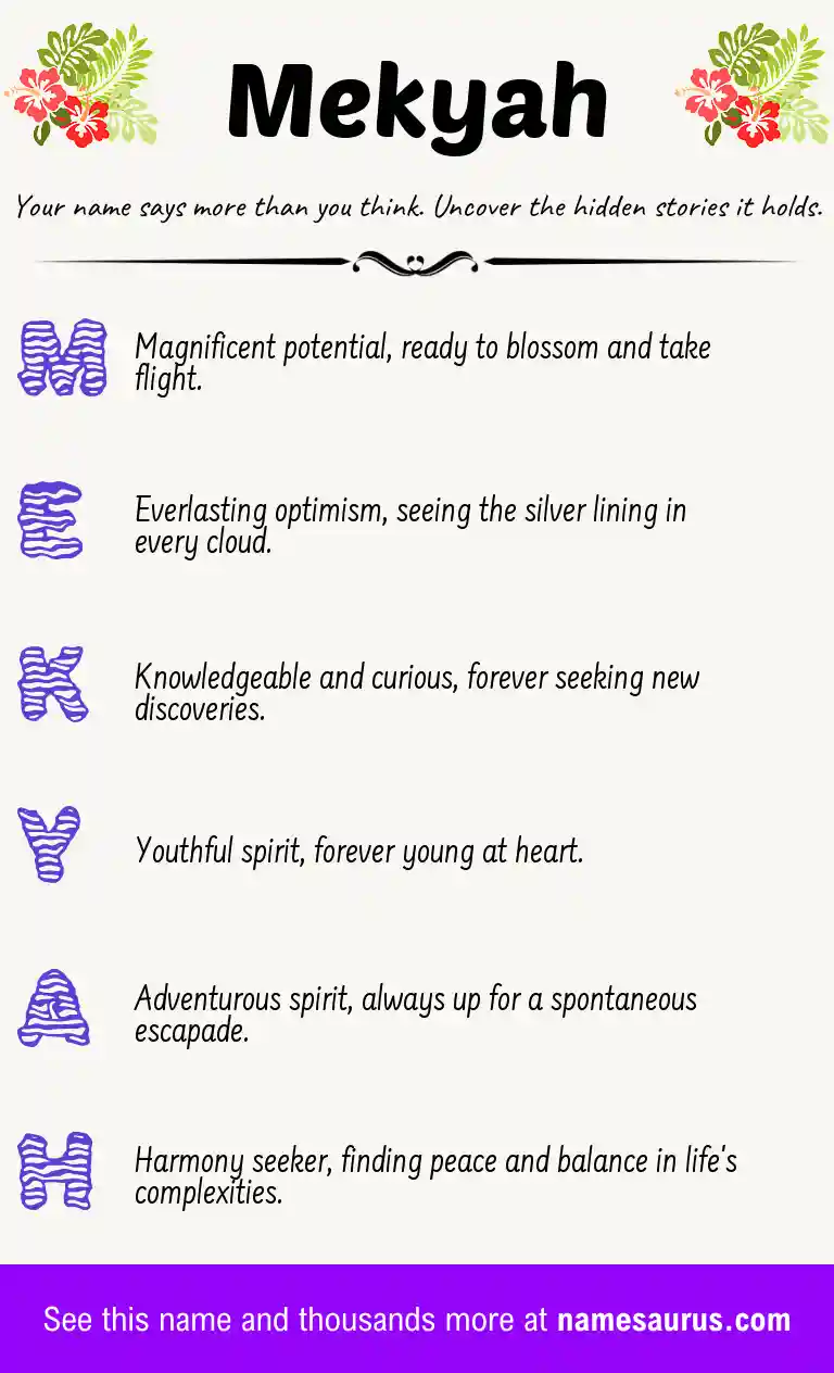 Acrostic poem about Mekyah.