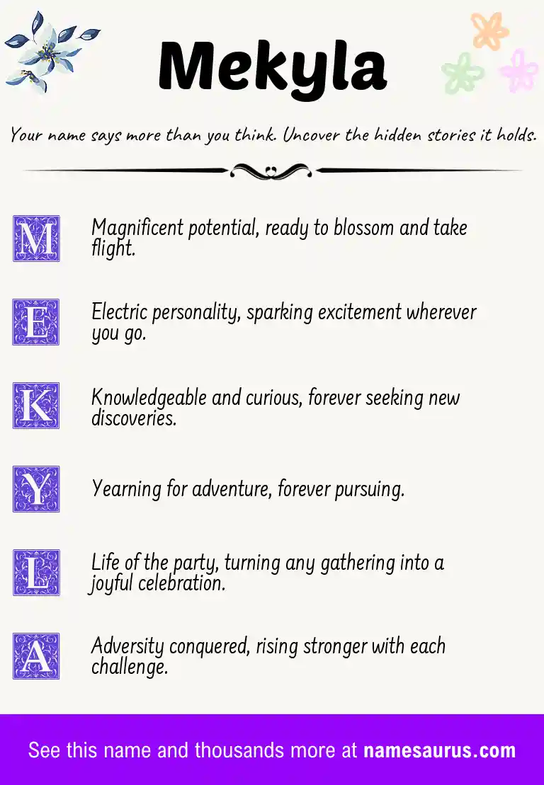 Acrostic poem about Mekyla.