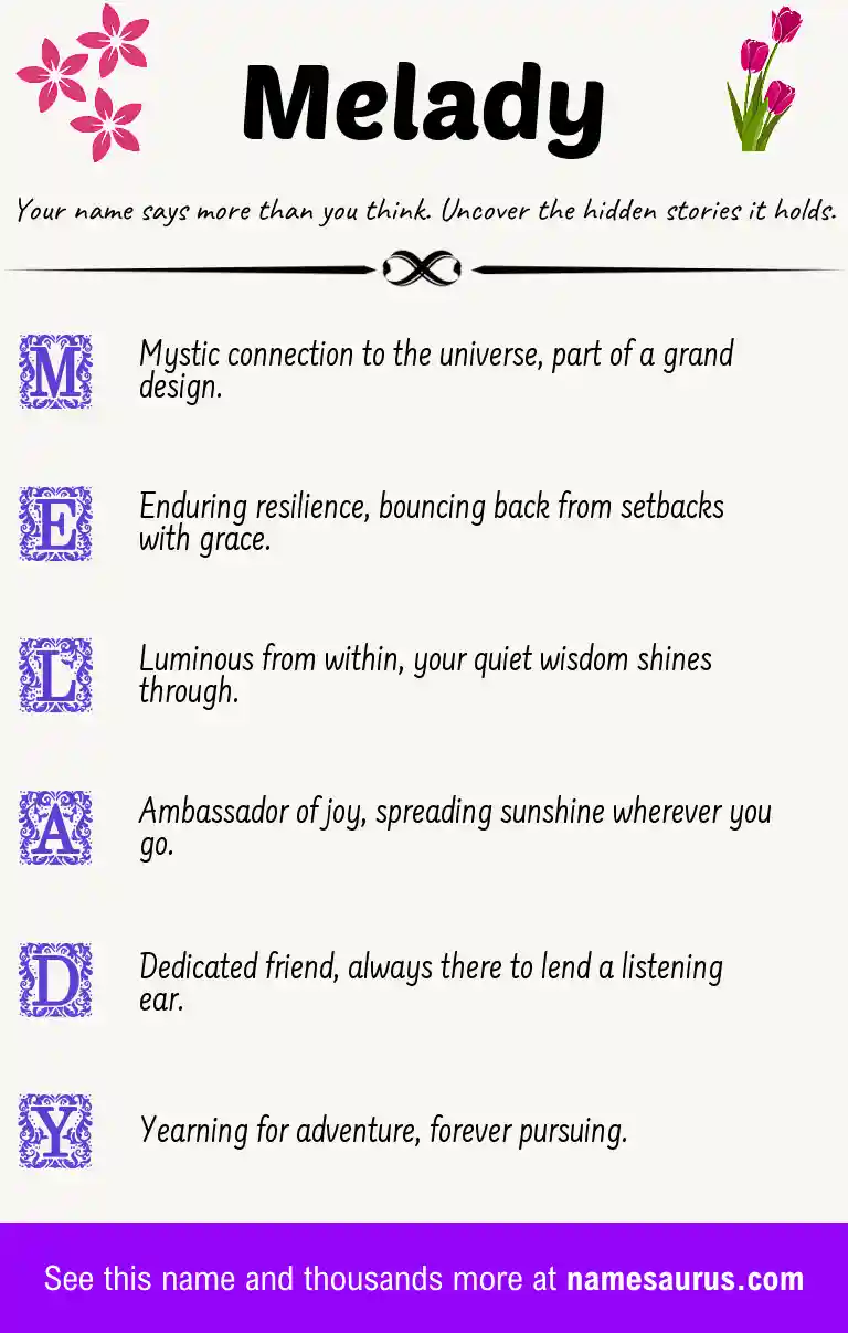 Acrostic poem about Melady.
