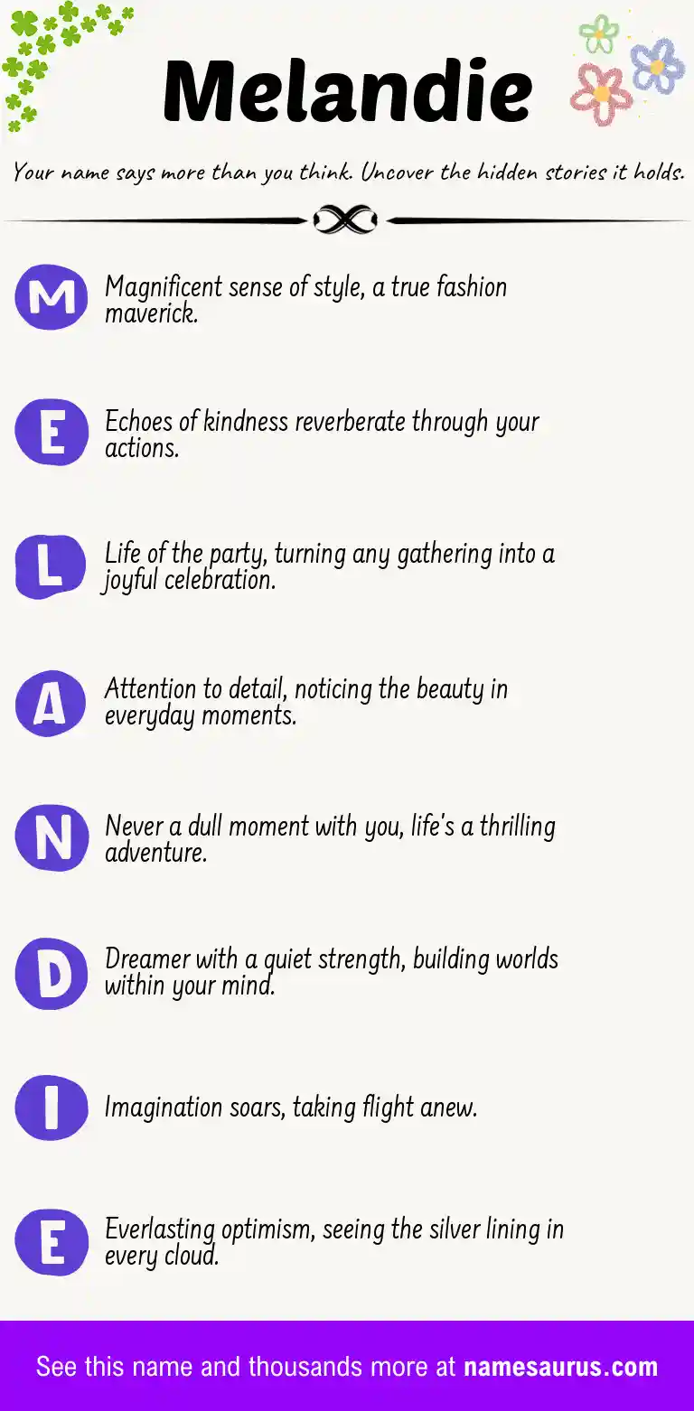 Acrostic poem about Melandie.