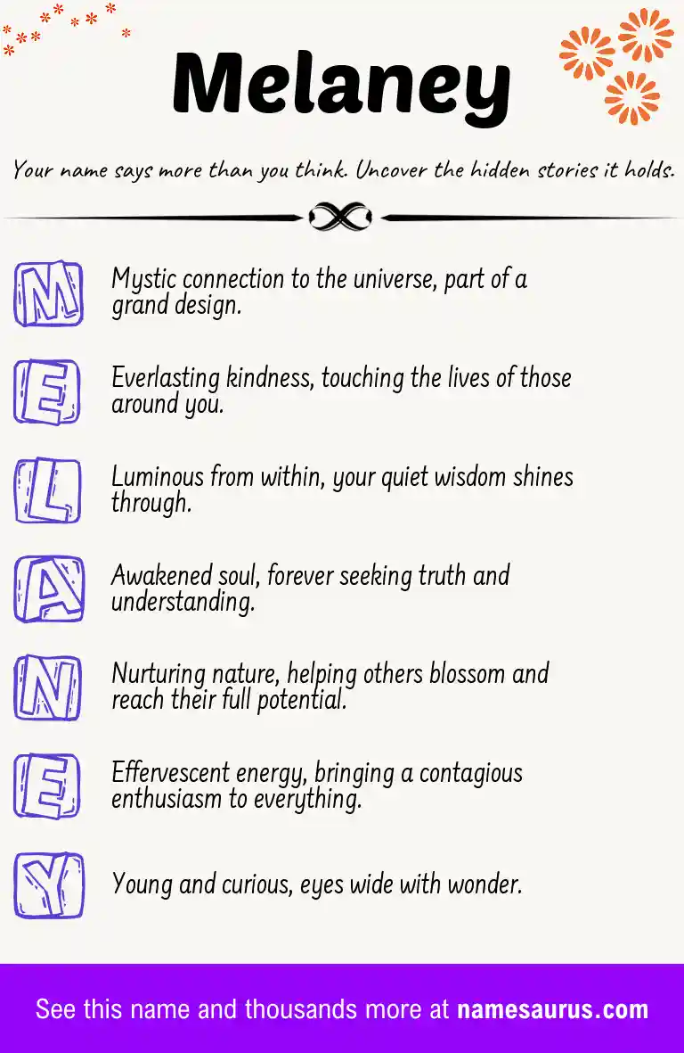 Acrostic poem about Melaney.