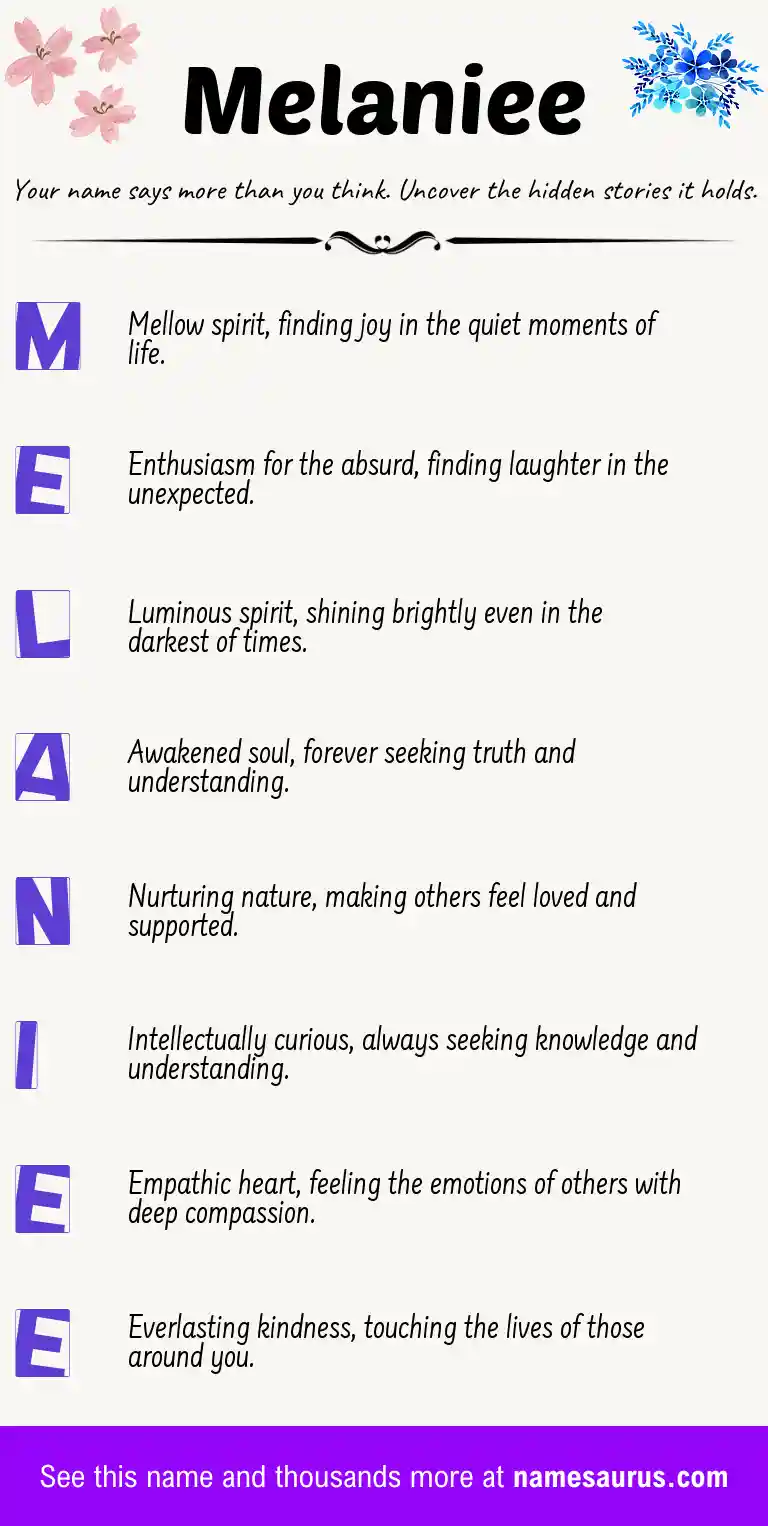 Acrostic poem about Melaniee.