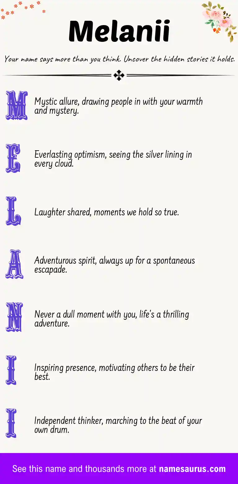 Acrostic poem about Melanii.