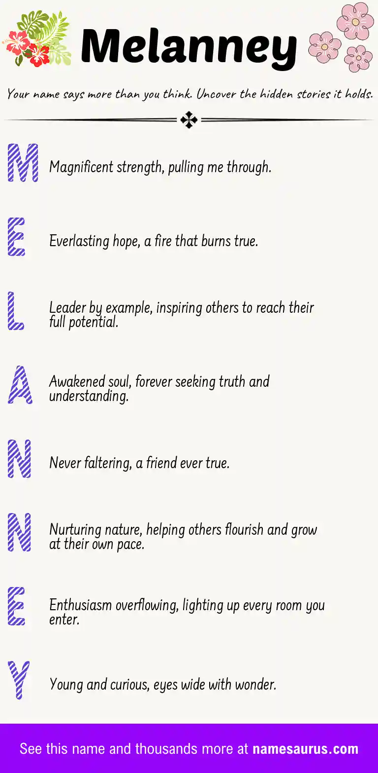Acrostic poem about Melanney.