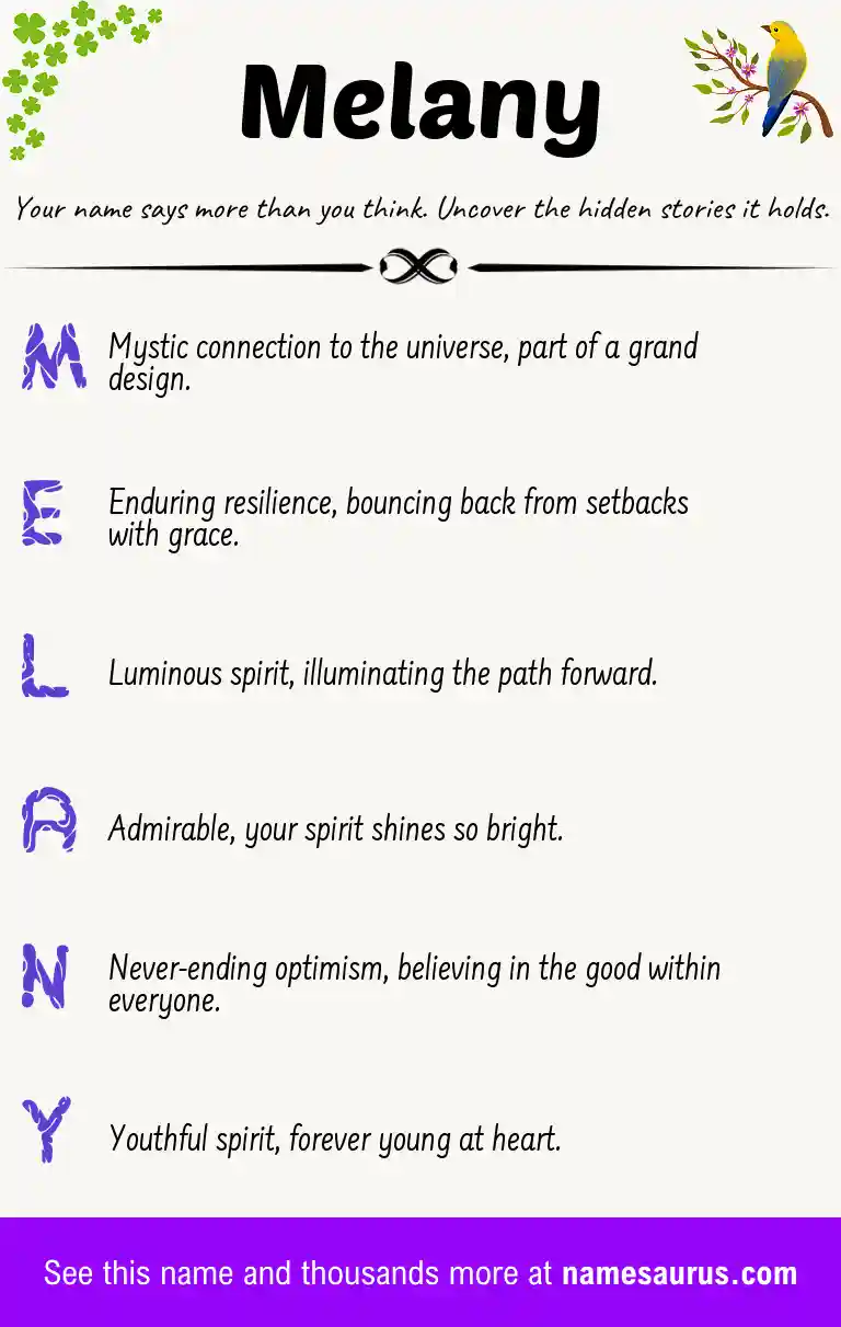 Acrostic poem about Melany.