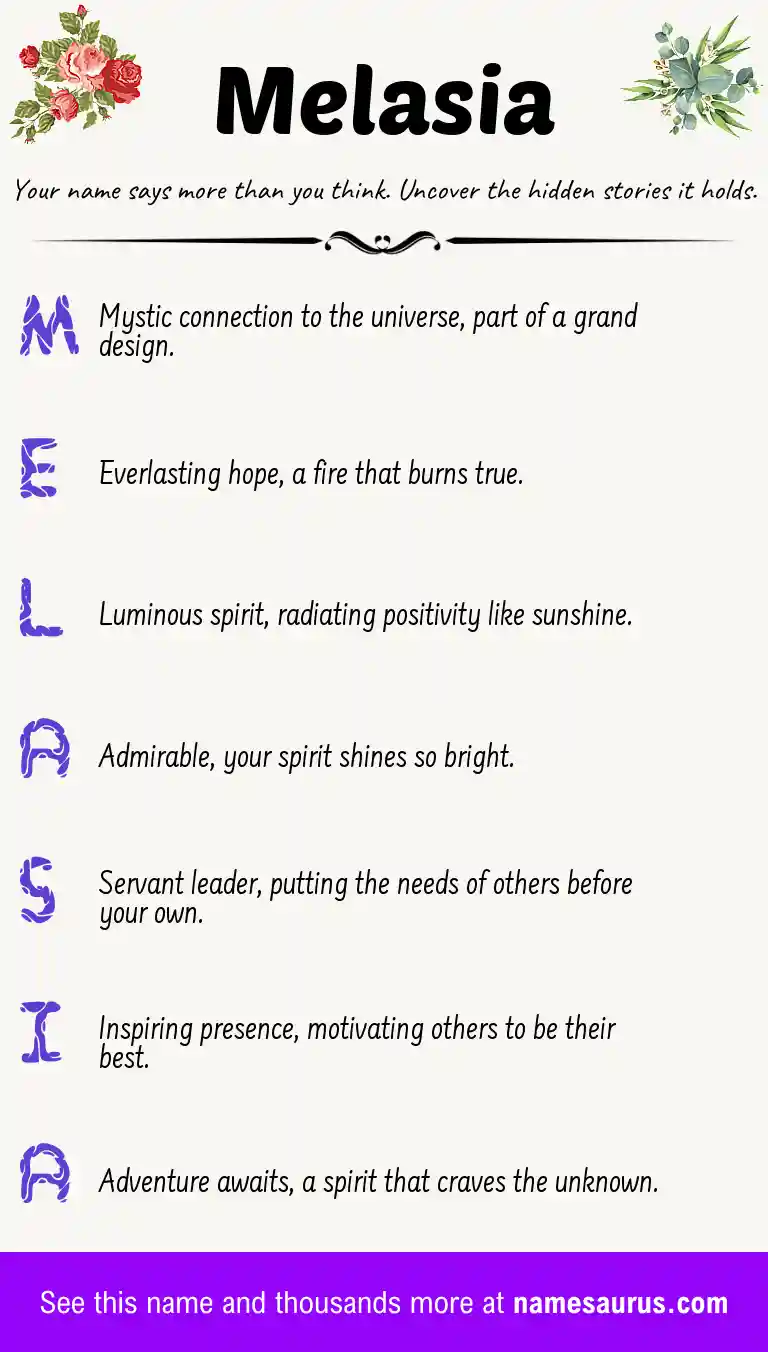 Acrostic poem about Melasia.