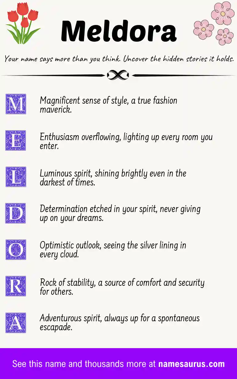 Acrostic poem about Meldora.