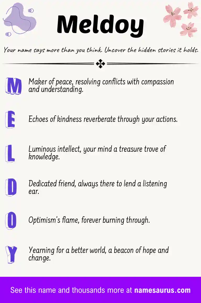 Acrostic poem about Meldoy.