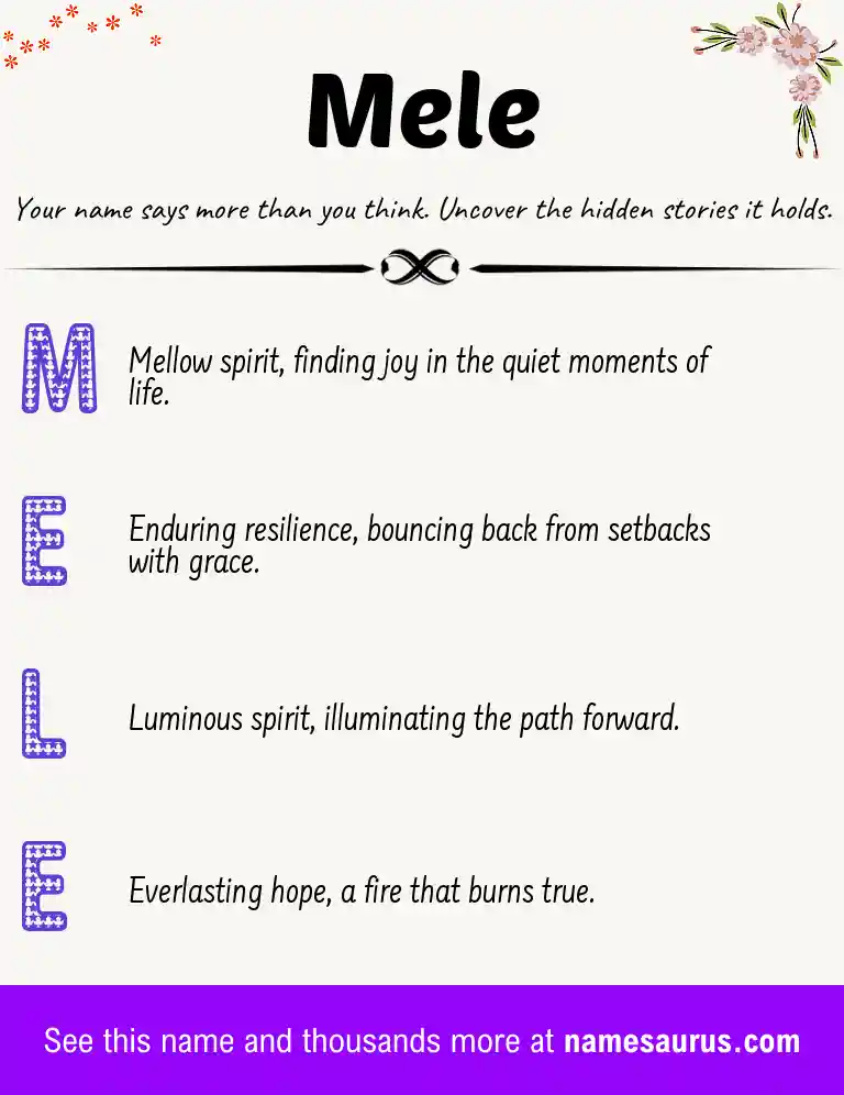 Acrostic poem about Mele.