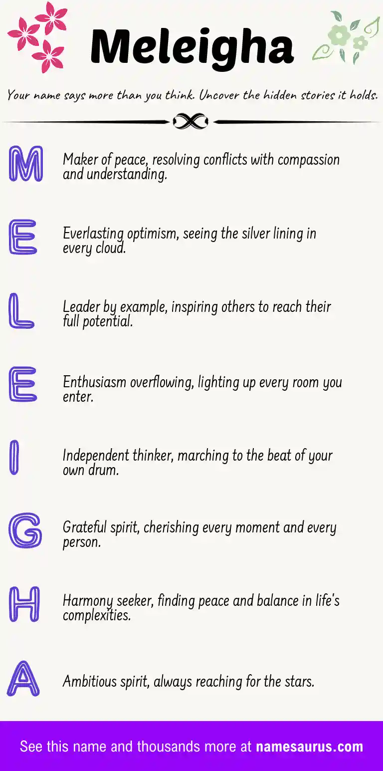 Acrostic poem about Meleigha.