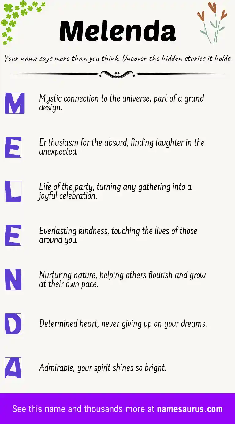 Acrostic poem about Melenda.