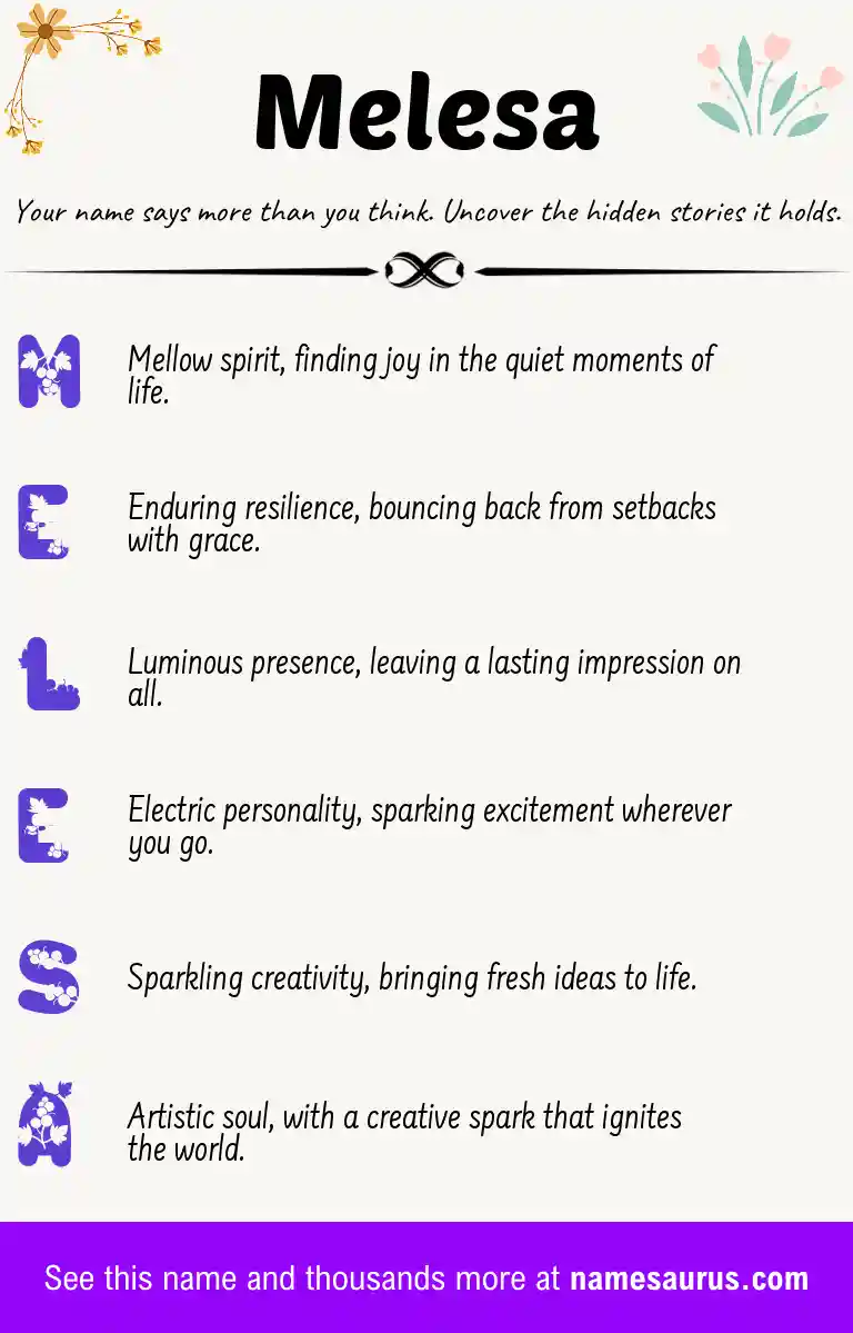 Acrostic poem about Melesa.