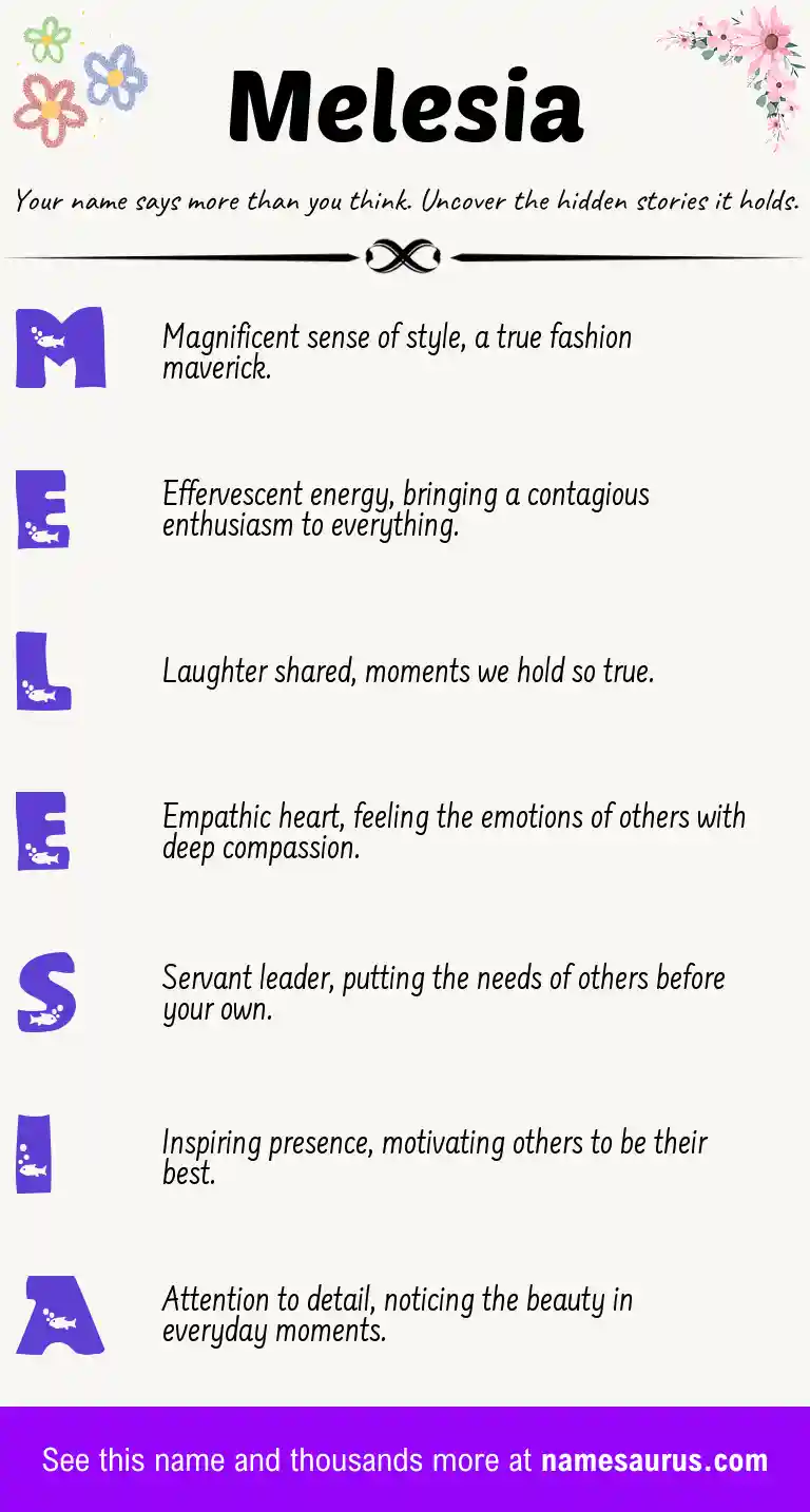 Acrostic poem about Melesia.