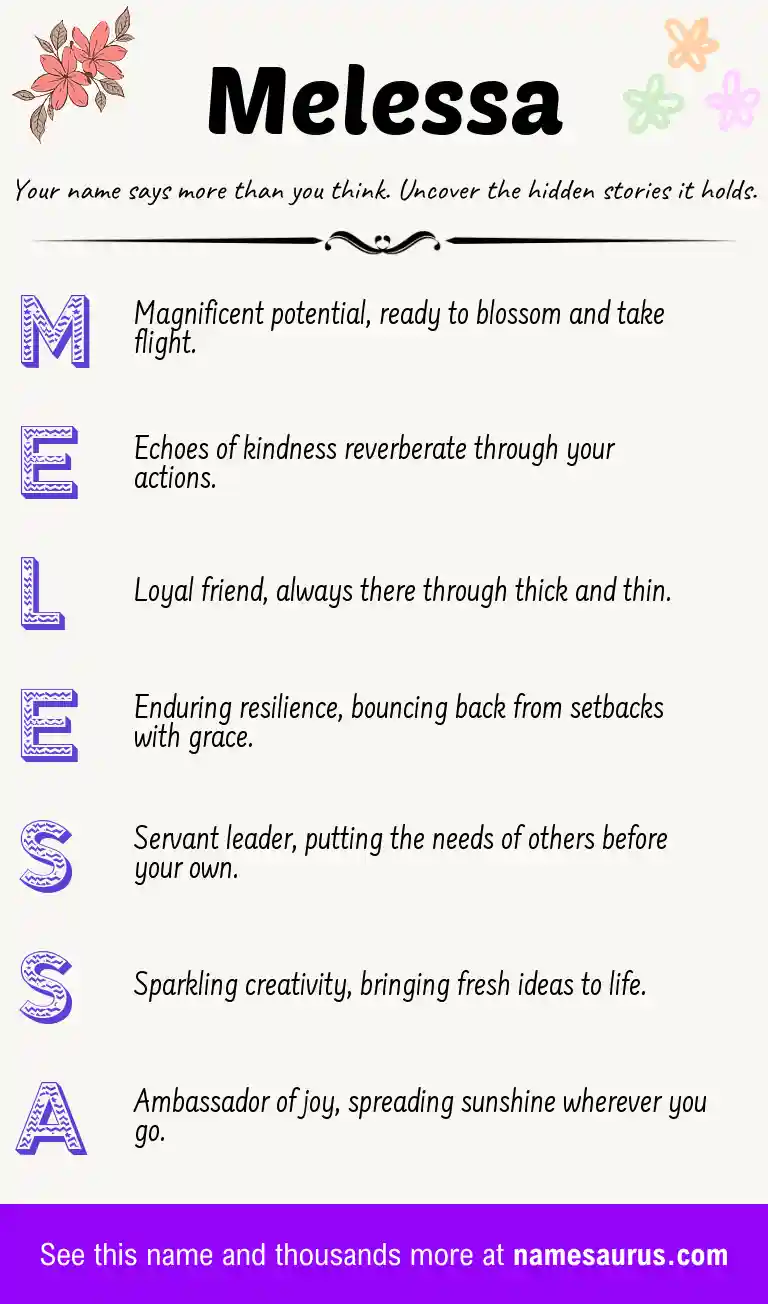 Acrostic poem about Melessa.