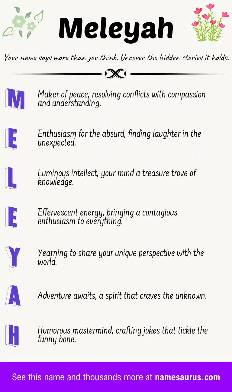 Acrostic poem about Meleyah.